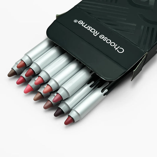 CHOOSE RASME 12-Piece Matte Lip Liner Set – Assorted Long-Lasting Waterproof Shades