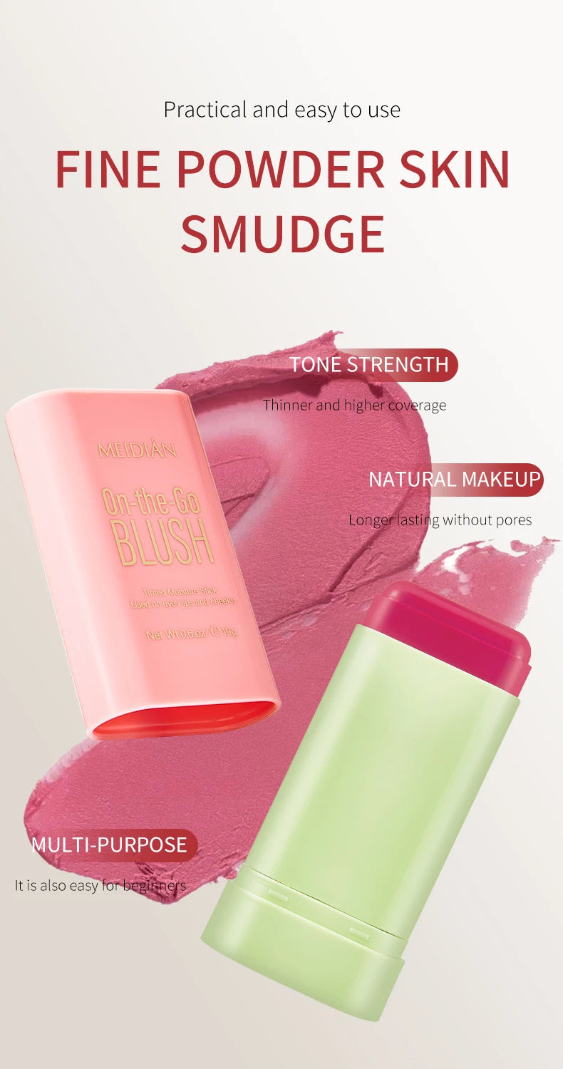 LuxuryGlow 3-in-1 Waterproof Blush Stick | Lipstick, Eyeshadow & Cheek Color