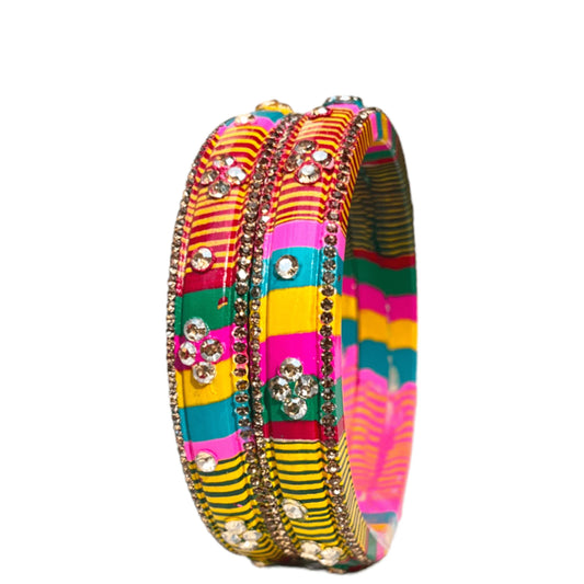 LuxuryGlow Lac Bangles Jaipur Handmade Lac Bangles with Vibrant Colors & Rhinestone Luxury – Aaroz & Co. Exclusive