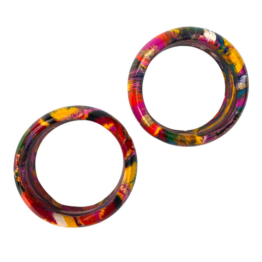 LuxuryGlow Lac Bangles Handmade Multicolor Plain Lac Bangles – Traditional Jaipur Craft (1 Pair)