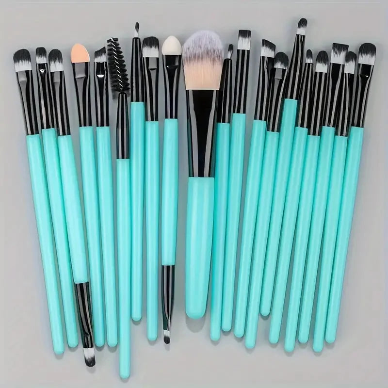 LuxuryGlow 20Pcs Professional Makeup Brush Set – Eyeliner, Blending, Foundation & More