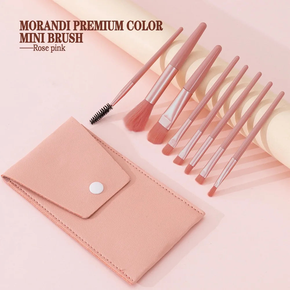 LuxuryGlow 8PCS Soft Makeup Brush Set | Kabuki Foundation, Blush & Eyeshadow