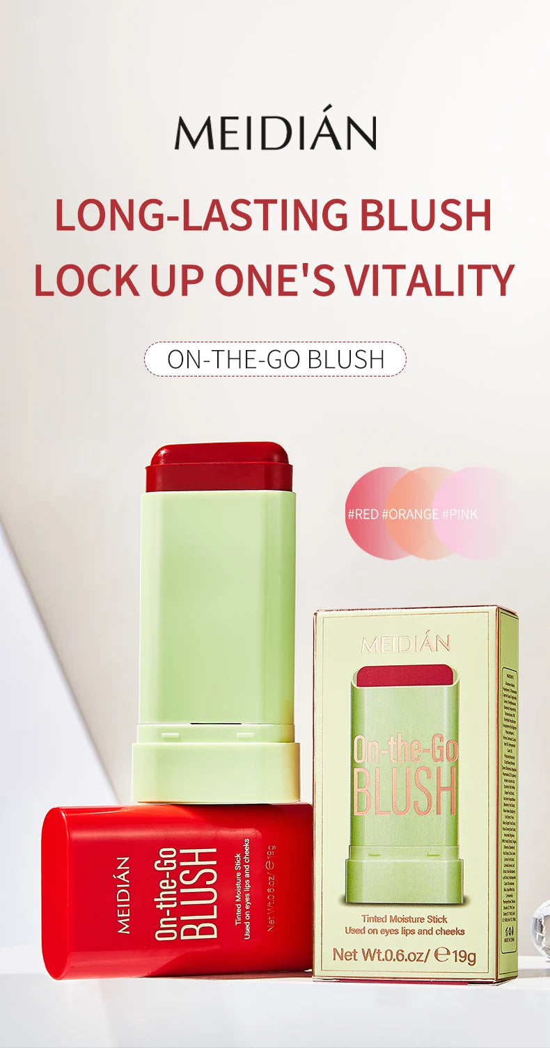 LuxuryGlow 3-in-1 Waterproof Blush Stick | Lipstick, Eyeshadow & Cheek Color