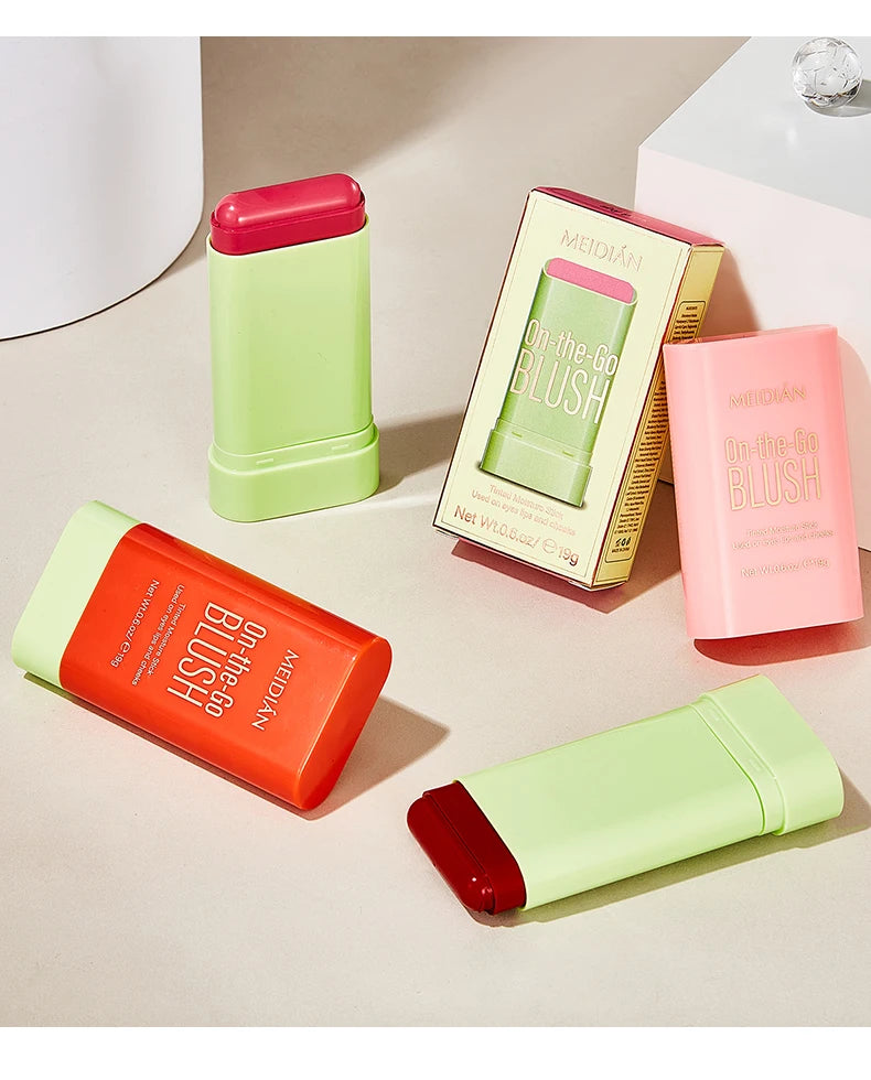 LuxuryGlow 3-in-1 Waterproof Blush Stick | Lipstick, Eyeshadow & Cheek Color