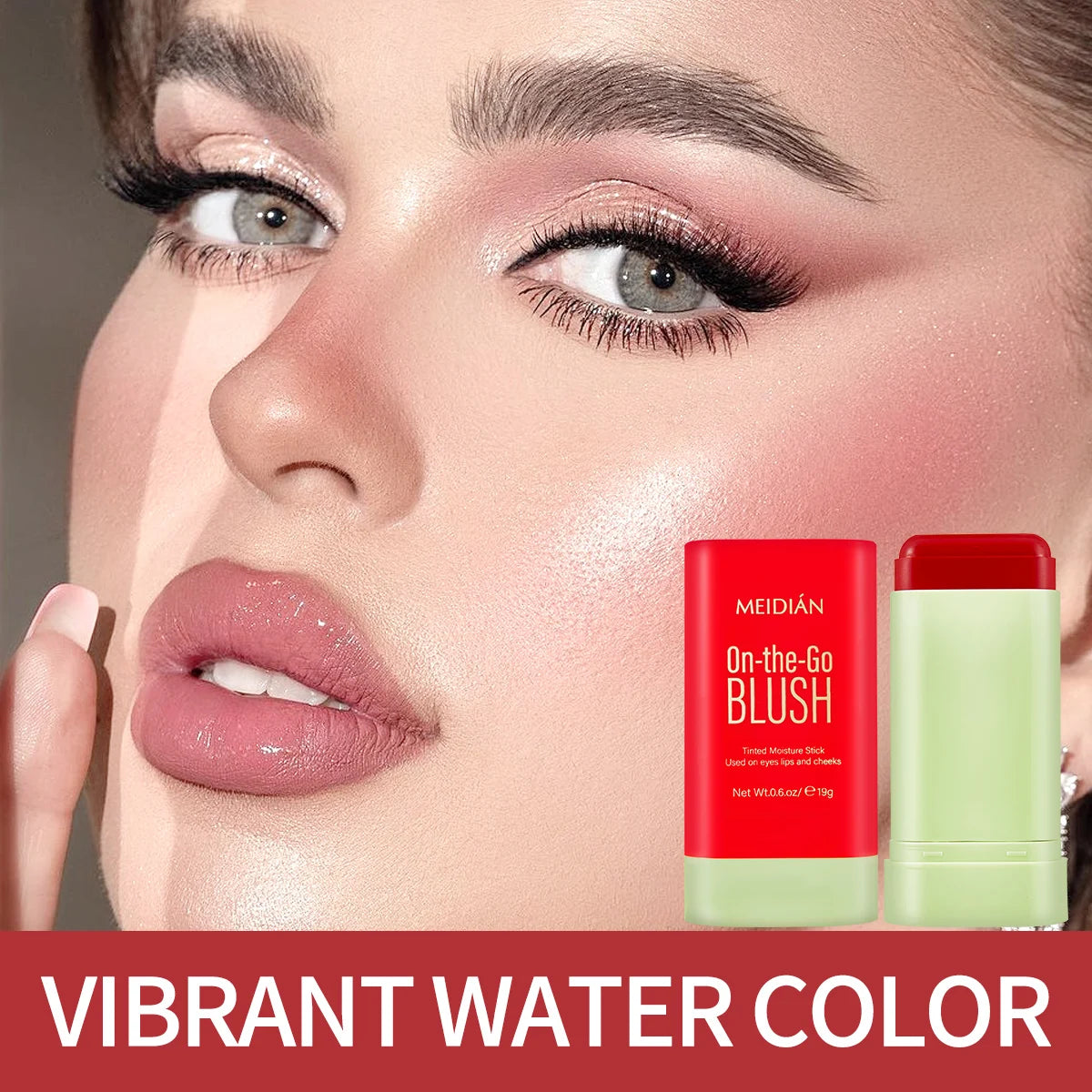 LuxuryGlow 3-in-1 Waterproof Blush Stick | Lipstick, Eyeshadow & Cheek Color