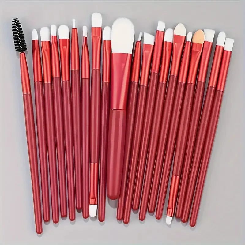 LuxuryGlow 20Pcs Professional Makeup Brush Set – Eyeliner, Blending, Foundation & More
