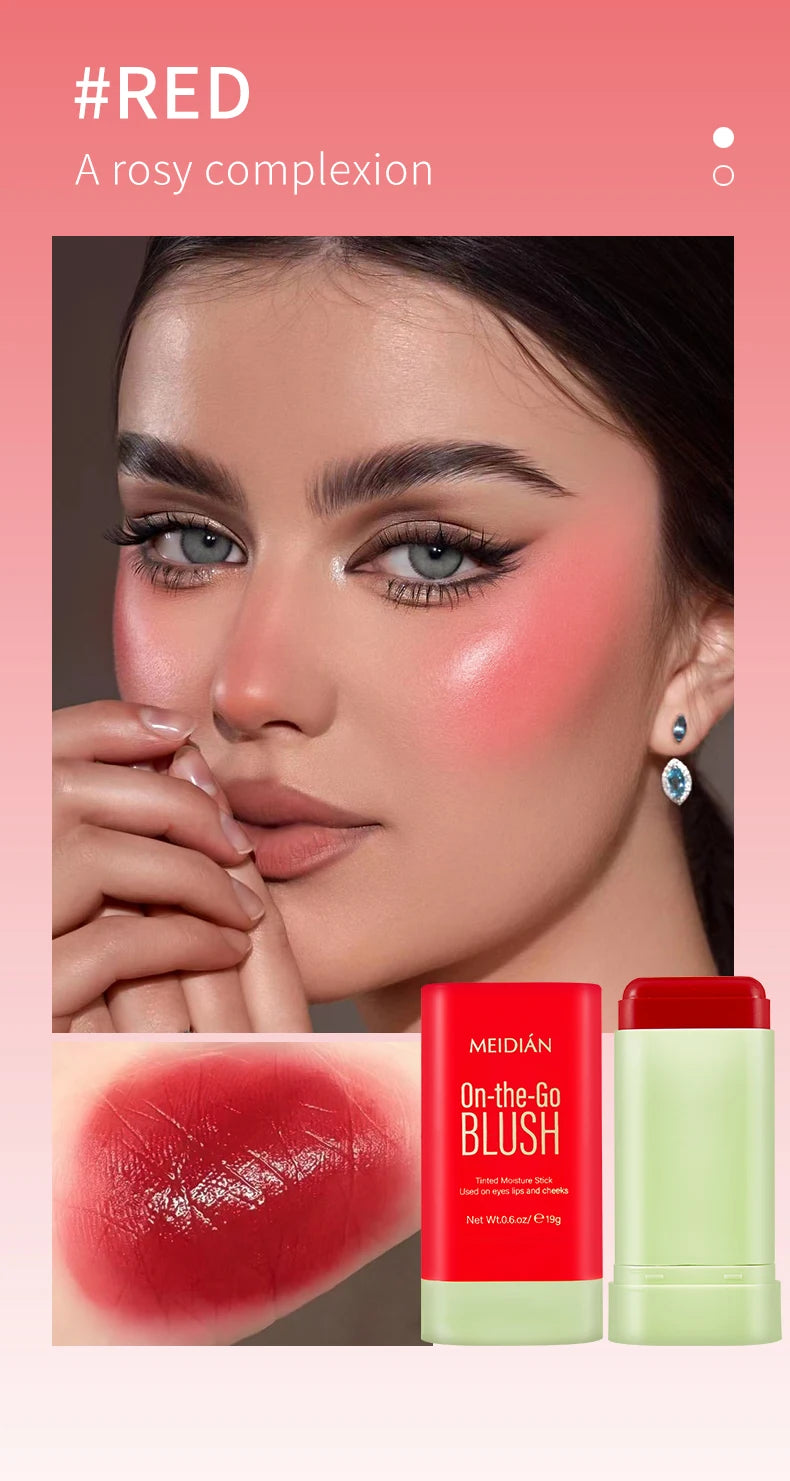 LuxuryGlow 3-in-1 Waterproof Blush Stick | Lipstick, Eyeshadow & Cheek Color