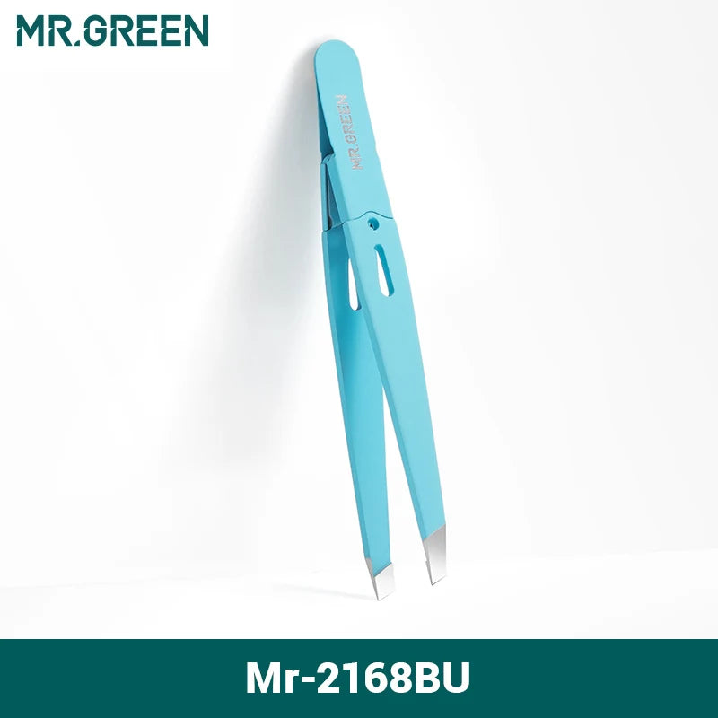 ملقط حواجب دقيق من MR.GREEN - طرف مائل من الفولاذ المقاوم للصدأ لإزالة الشعر والعناية به