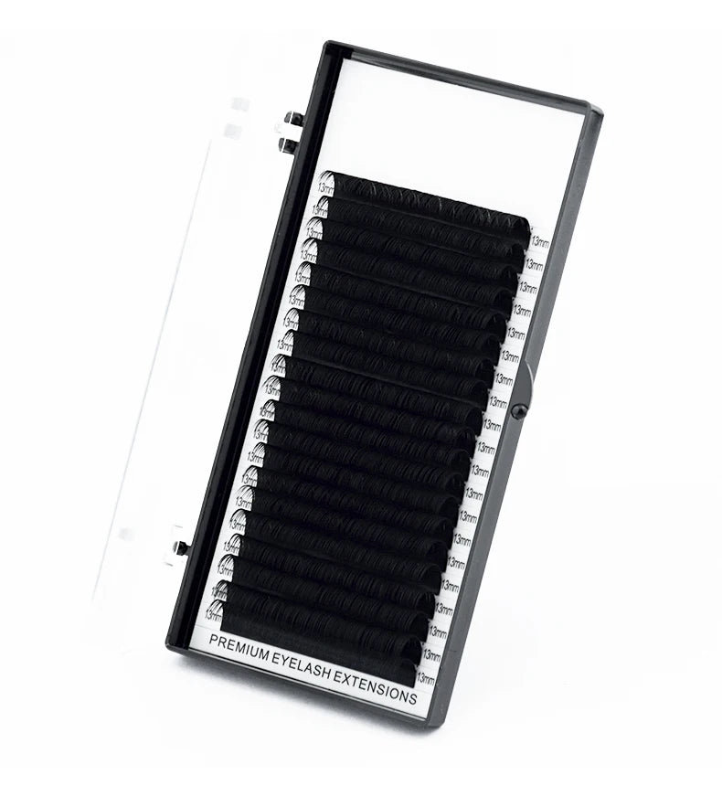 LuxuryGlow 20 Rows Individual Eyelash Extensions – Soft Faux Mink Lashes Natural Look C66