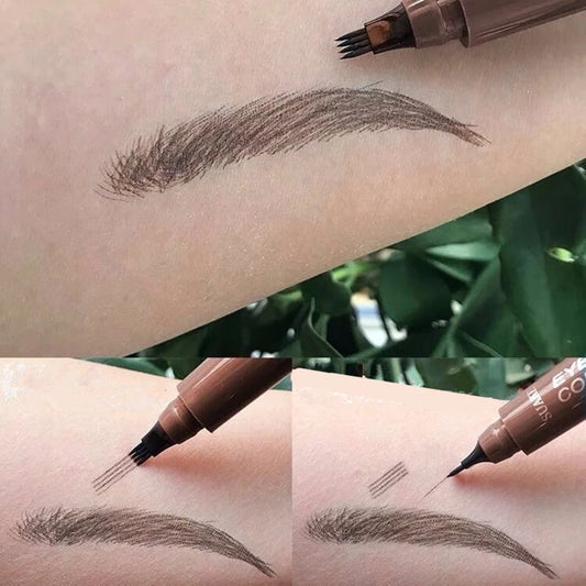LuxuryGlow 4D Microblading Eyebrow Pen – Waterproof 4-Fork Tattoo Brow Pencil