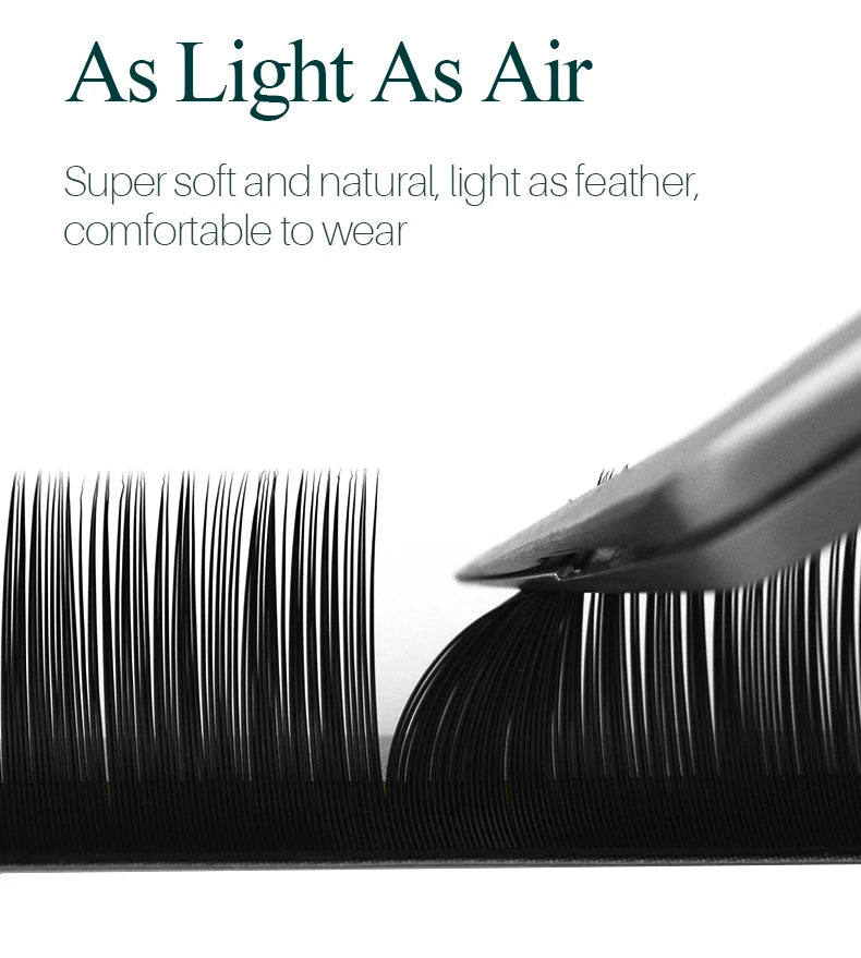 LuxuryGlow 20 Rows Individual Eyelash Extensions – Soft Faux Mink Lashes Natural Look C165