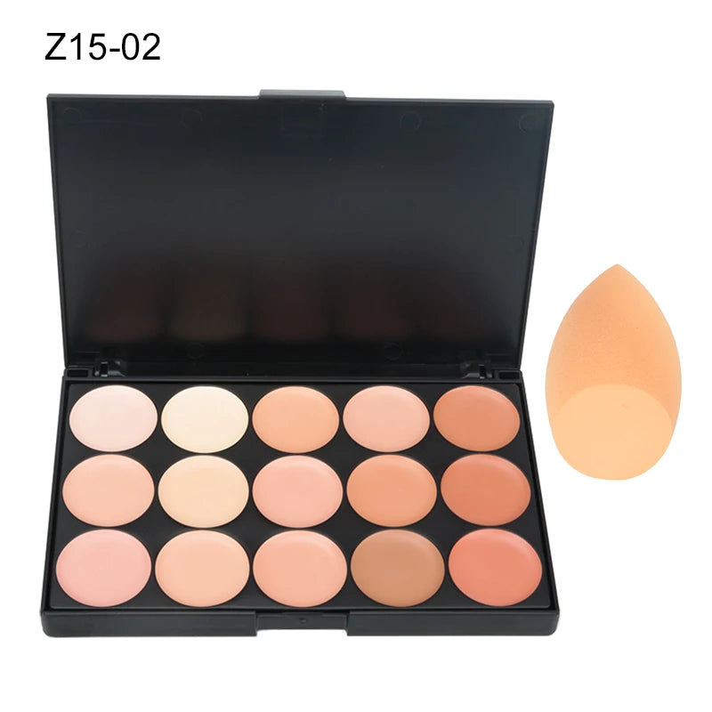 VERONNI 15-Color Cream Concealer Contour Palette – Full Coverage & Waterproof
