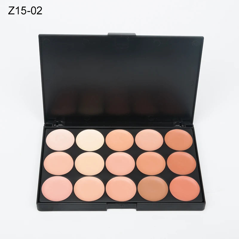 VERONNI 15-Color Cream Concealer Contour Palette – Full Coverage & Waterproof