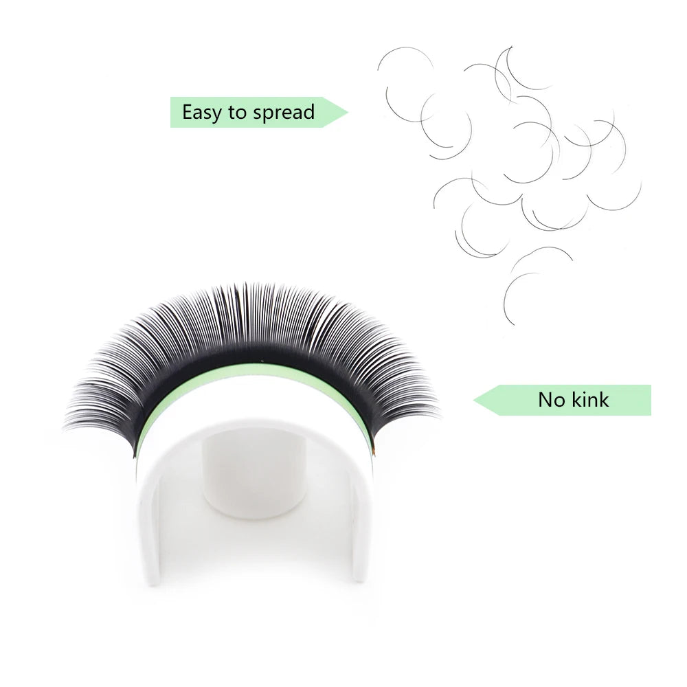 TDANCE Ellipse Flat Eyelash Extensions | 12-Line Tray | 8–15mm Matte Split Tips for Professionals