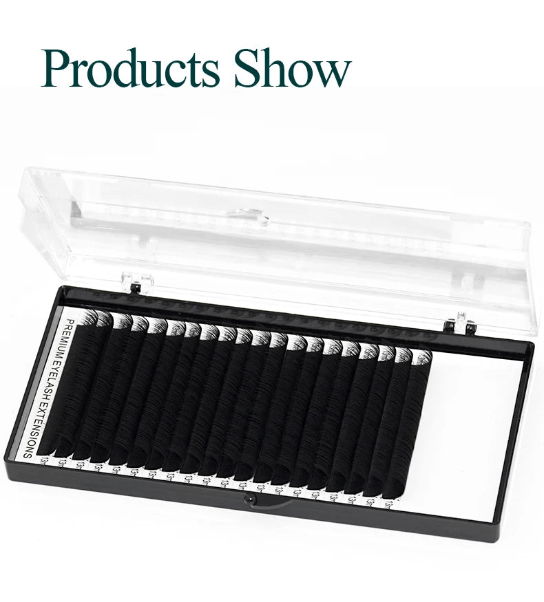 LuxuryGlow 20 Rows Individual Eyelash Extensions – Soft Faux Mink Lashes Natural Look C165
