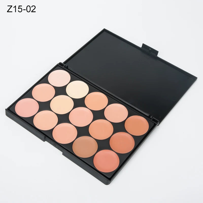VERONNI 15-Color Cream Concealer Contour Palette – Full Coverage & Waterproof