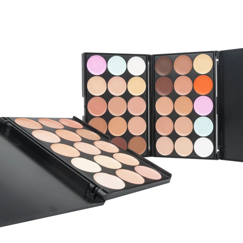 VERONNI 15-Color Cream Concealer Contour Palette – Full Coverage & Waterproof