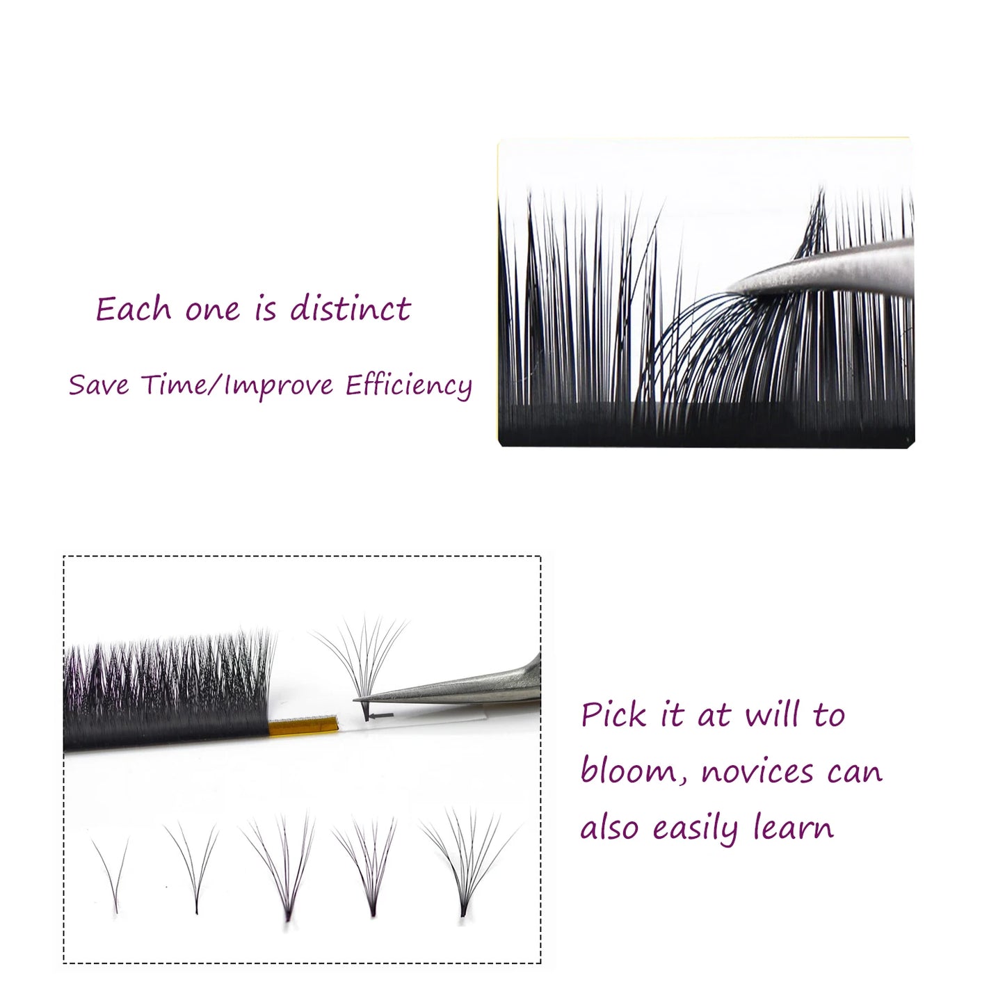 TDANCE Easy Fan Eyelash Extensions | 12-Row Faux Mink Volume Lashes | Fast Blooming for Natural to Glam Looks C60
