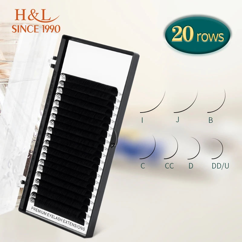LuxuryGlow 20 Rows Individual Eyelash Extensions – Soft Faux Mink Lashes Natural Look C99