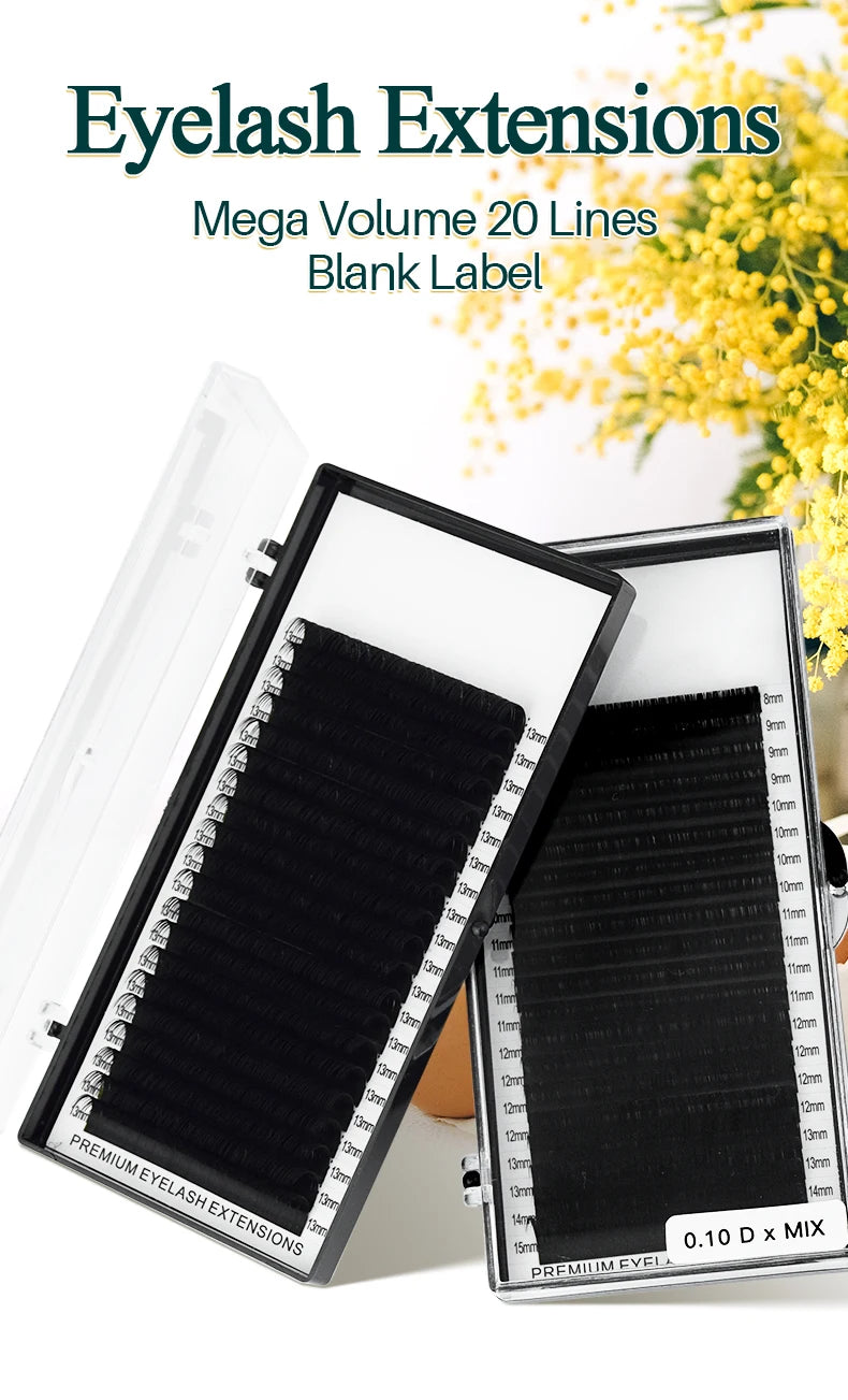 LuxuryGlow 20 Rows Individual Eyelash Extensions – Soft Faux Mink Lashes Natural Look C132
