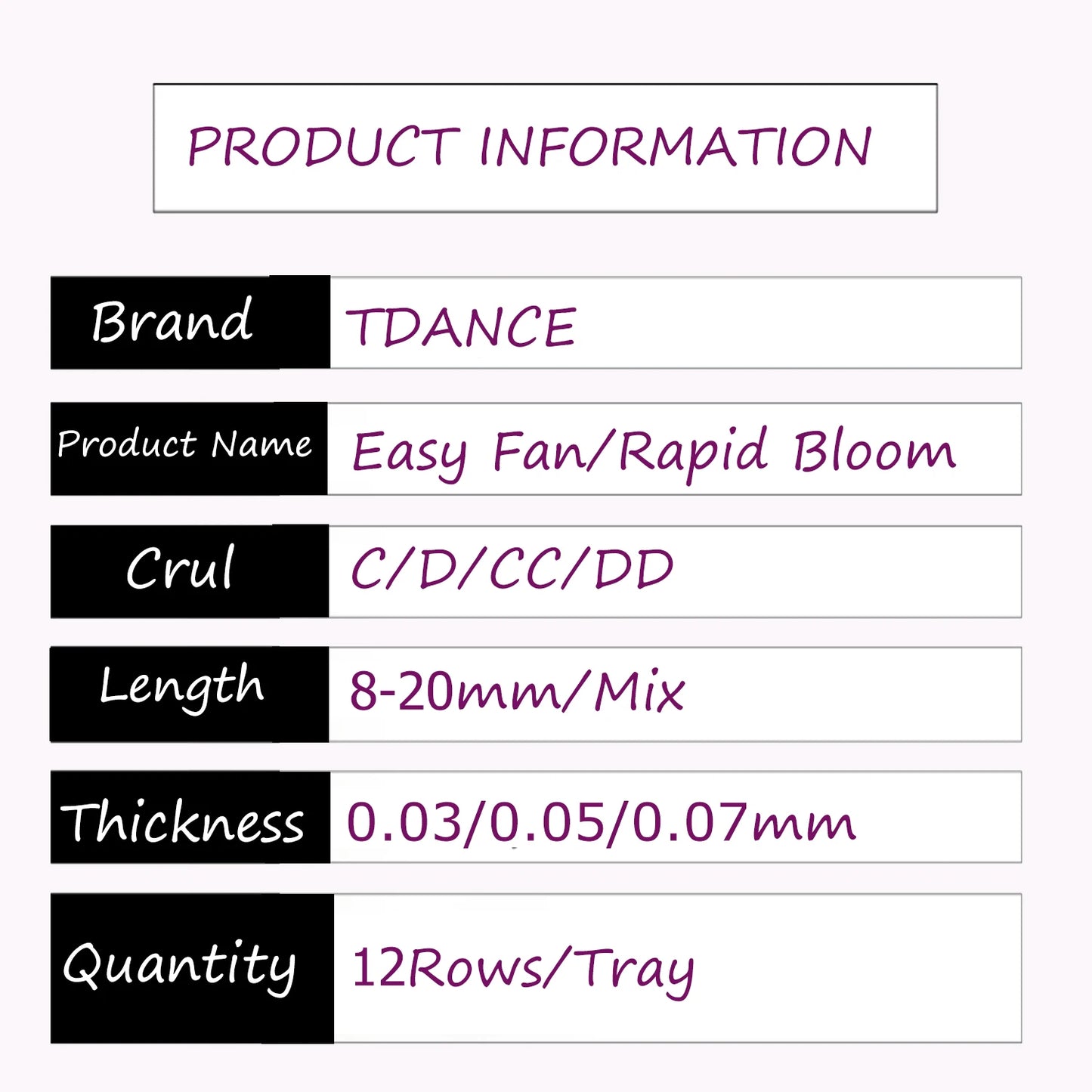 TDANCE Easy Fan Eyelash Extensions | 12-Row Faux Mink Volume Lashes | Fast Blooming for Natural to Glam Looks C60