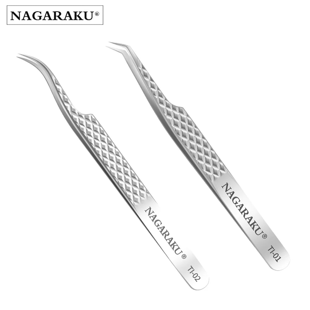 ملقط NAGARAKU المصنوع من الفولاذ المقاوم للصدأ - مجموعة أدوات دقيقة للرموش والأظافر