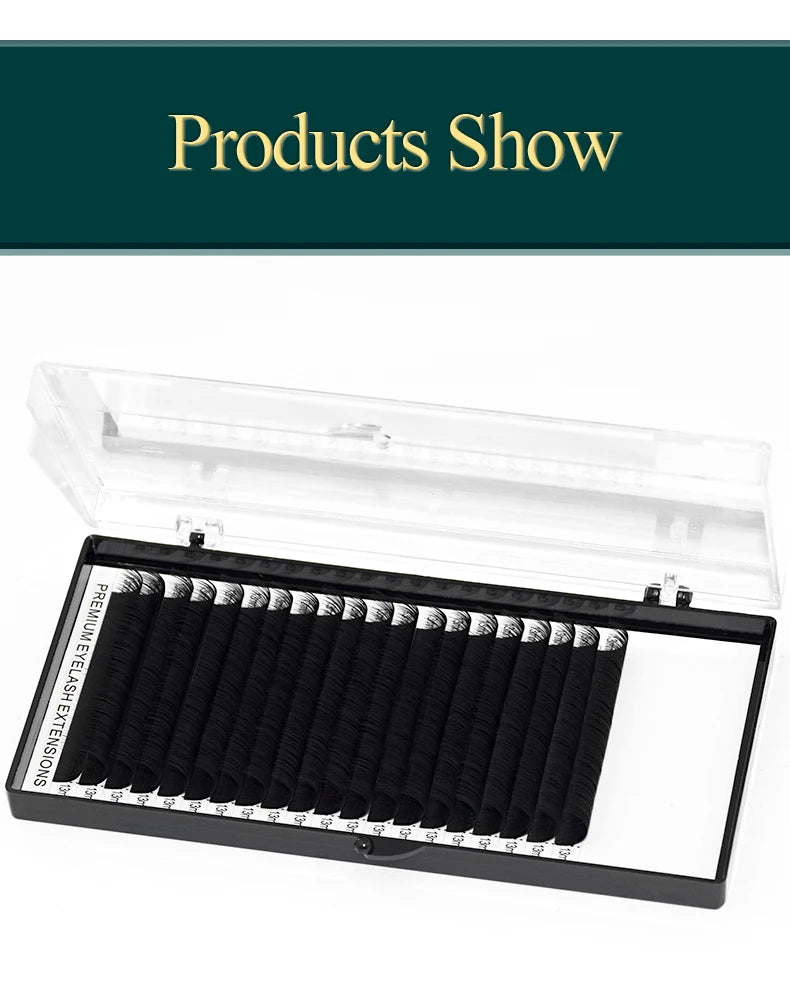 H&L Classic Faux Individual Eyelash Extensions – 20 Rows Soft Black Lashes C120