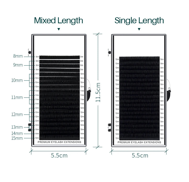 H&L Classic Faux Individual Eyelash Extensions – 20 Rows Soft Black Lashes C165