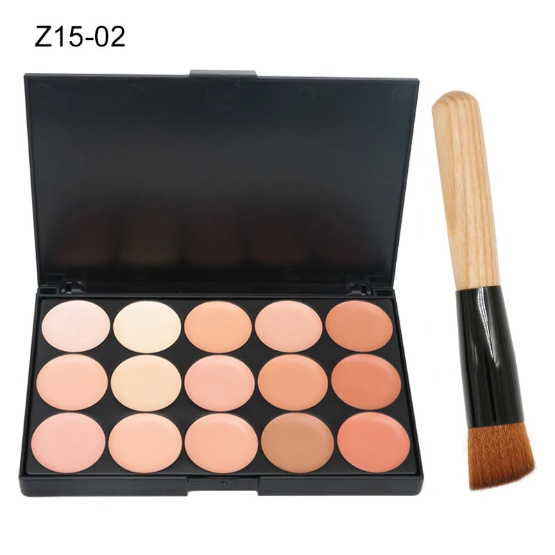 VERONNI 15-Color Cream Concealer Contour Palette – Full Coverage & Waterproof