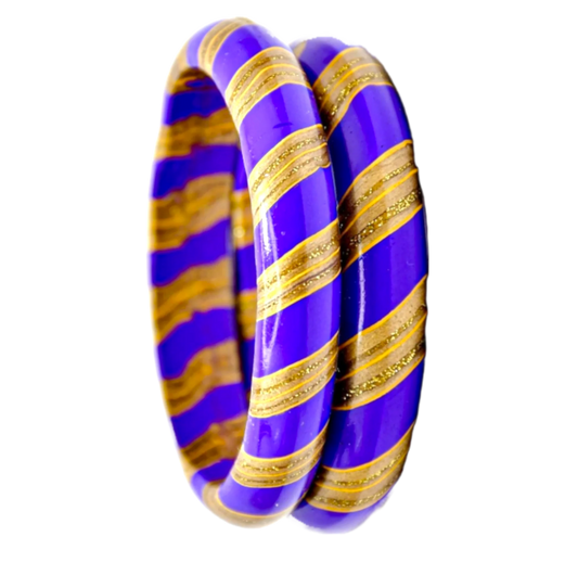 LuxuryGlow Jaipur Handmade Lac Kada Plain Leheria Set (12pc) | Traditional Rajasthani Bangles by