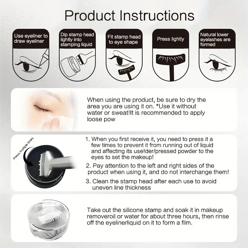 LuxuryGlow ZVEV 2-in-1 Lower Eyelash Stamp & Eyeliner – Waterproof & Sweatproof