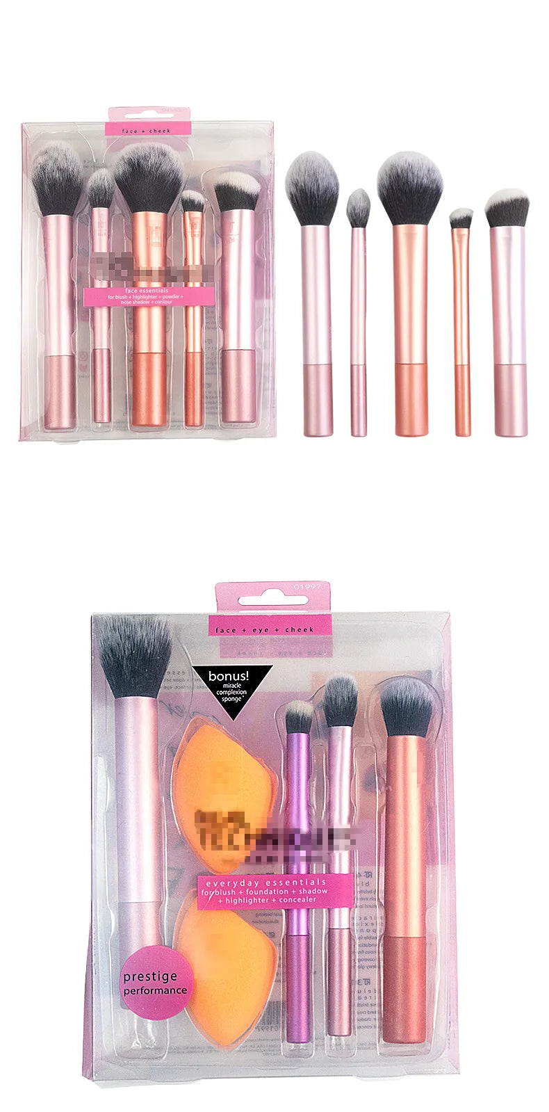 LuxuryGlow Complete Makeup Brush Set with Beauty Blender – Soft Wool Fiber for Face & Eyes