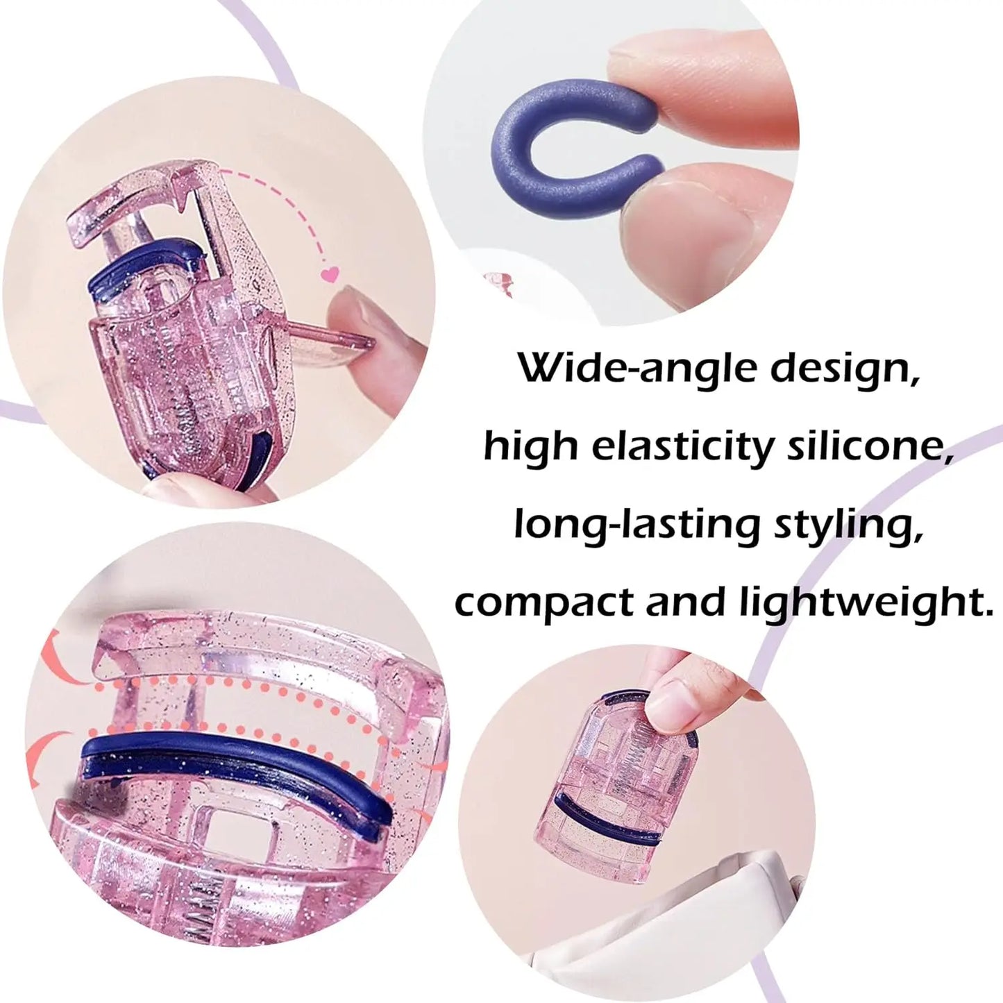 LuxuryGlow 2pcs Eyelash Curler Set – No-Pinch Lash Curling Clips for Effortless Curl & Lift | Gentle, Non-Electric Eyelash Tool for Natural Look