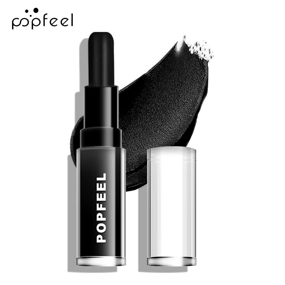 POPFEEL Halloween Black Lip Kit – Matte Lipstick & Gloss Long-Lasting