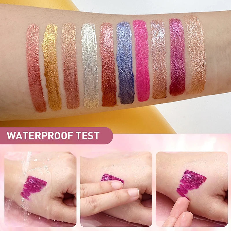 Set de labiales líquidos con purpurina LuxuryGlow de 15 colores: brillo labial duradero, resistente al agua y brillante.