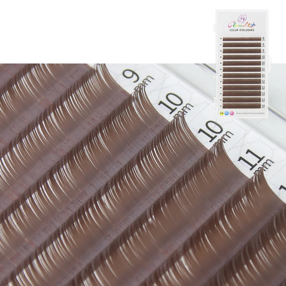 GLAMLASH Morandi Grey Colored Lash Extensions – Natural Individual Eyelashes