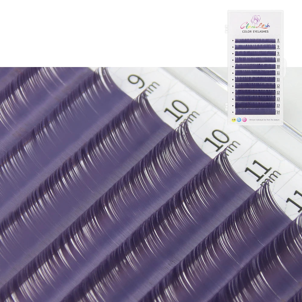 GLAMLASH Morandi Grey Colored Lash Extensions – Natural Individual Eyelashes