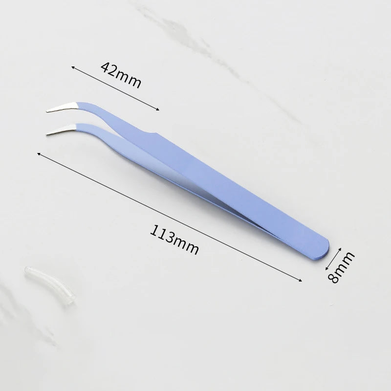 LuxuryGlow Macaron Color Eyelash Tweezers – Stainless Steel Precision Tool for Nail Art, Stickers & DIY Crafts