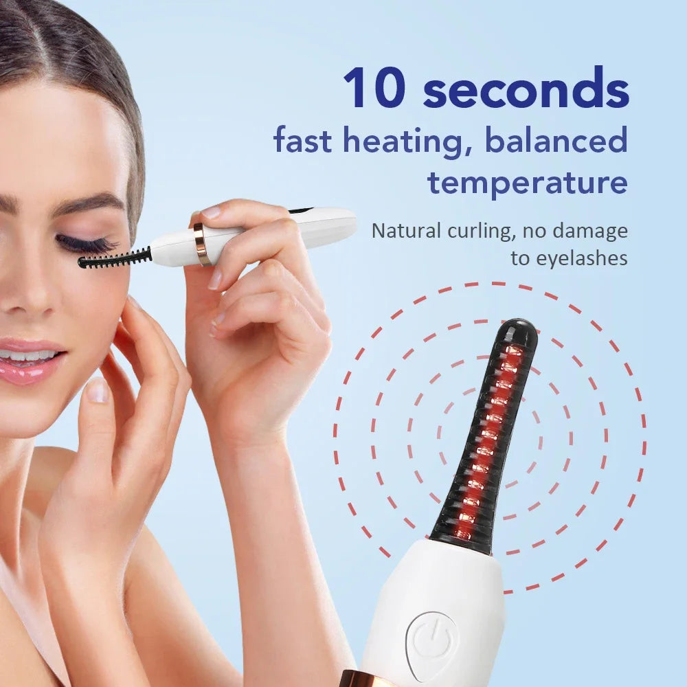 LuxuryGlow Electric Heated Eyelash Curler – Long-Lasting Lift & Natural Curl in Seconds