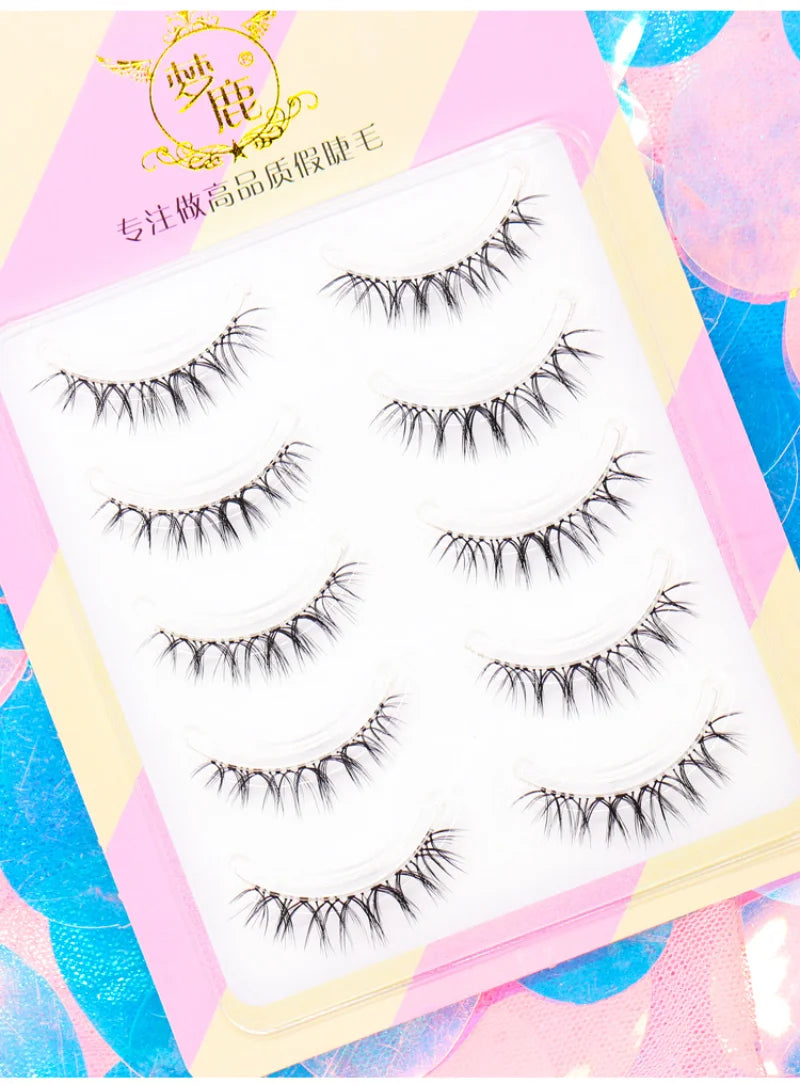 Pestañas postizas naturales BLINKWAVE Dream Deer, 5 pares, en forma de V | Pestañas suaves con efecto visón