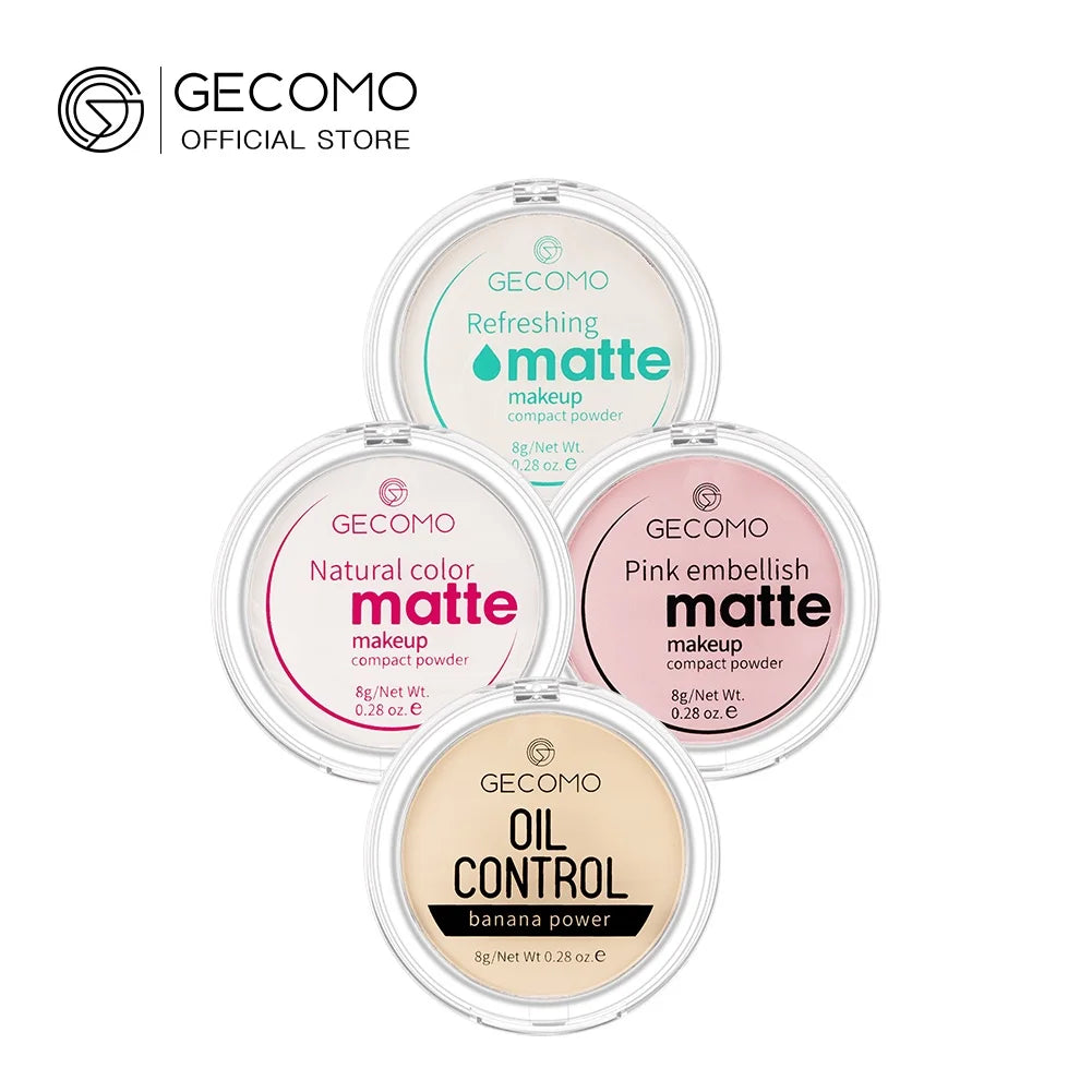 GECOMO 12H Matte Compact Powder – Oil Control & Shine-Free Finish