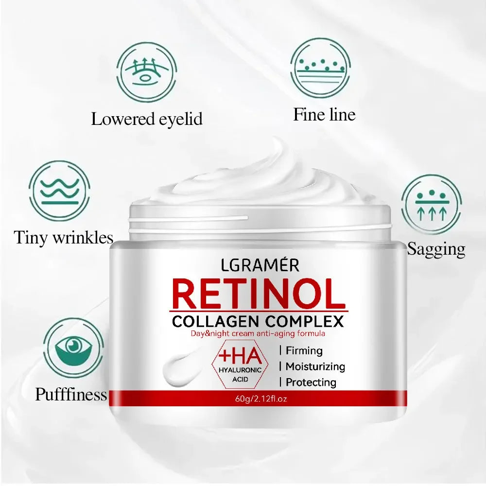 LGRAMER Retinol Lifting & Firming Face Cream – Collagen Moisturizer for Wrinkles, Brightening & Whitening (30g/60g)