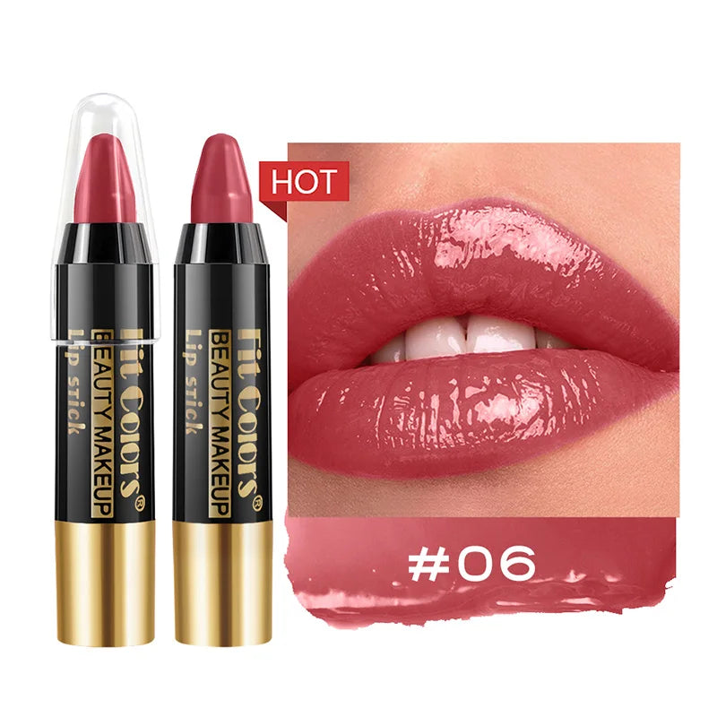 Set de lápices labiales LuxuryGLOW Fit Colors Velvet: 6 tonos, resistentes al agua e hidratantes