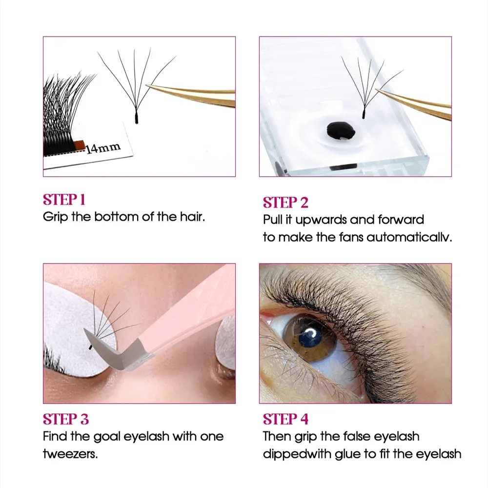 FADVAN 5D W-Shaped Premade Volume Lash Extensions – 0.07mm D Curl Soft Faux Mink