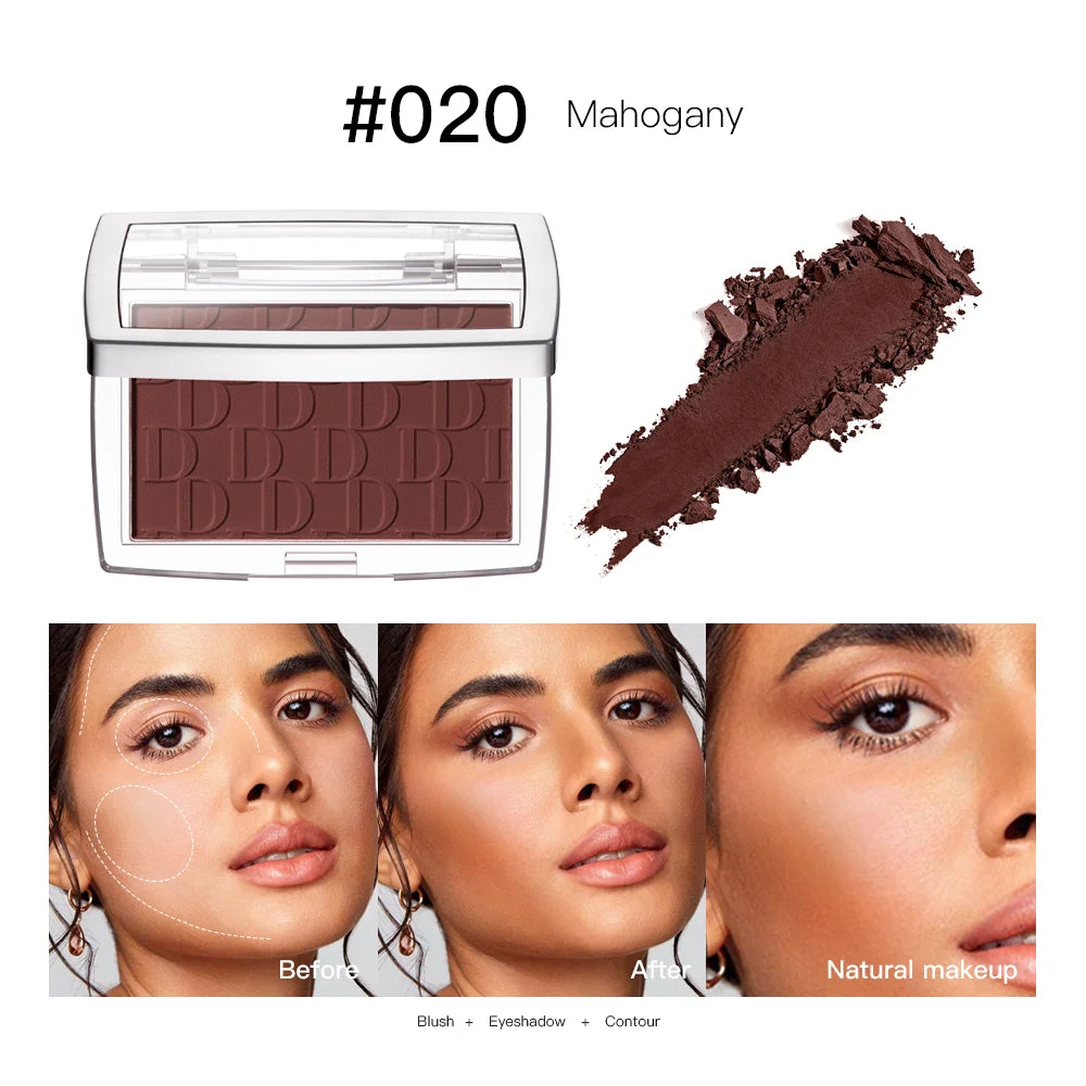 Paleta de rubor mate en relieve LuxuryGlow de 6 colores: alta pigmentación, brillo rosado natural