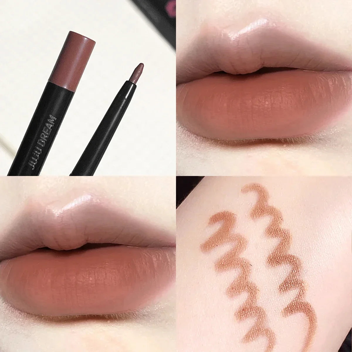 Lápiz delineador de labios mate a prueba de agua LuxuryGlow: 5 tonos duraderos y resistentes a las manchas para un contorno y una definición de labios perfectos.