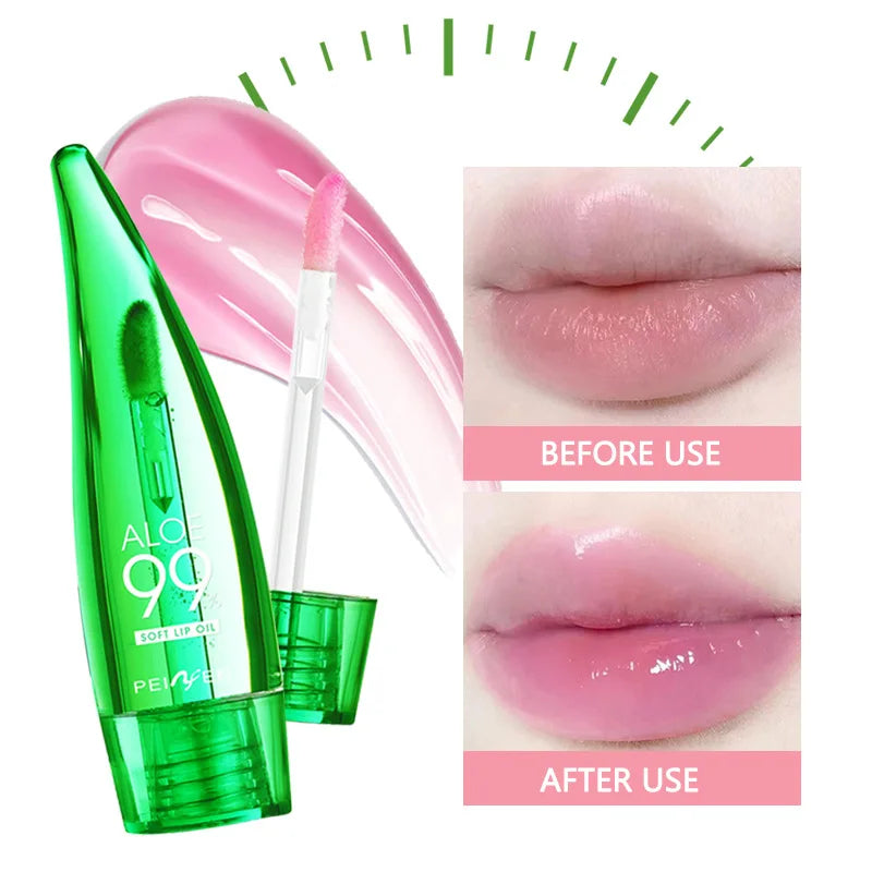 Bálsamo labial LuxuryGlow con 99 % de aloe vera que cambia de color: hidratante y nutritivo.