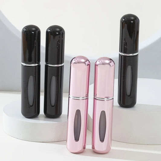 Botellas pulverizadoras de perfume portátiles LuxuryGlow (paquete de 5): atomizadores de viaje recargables para uso diario