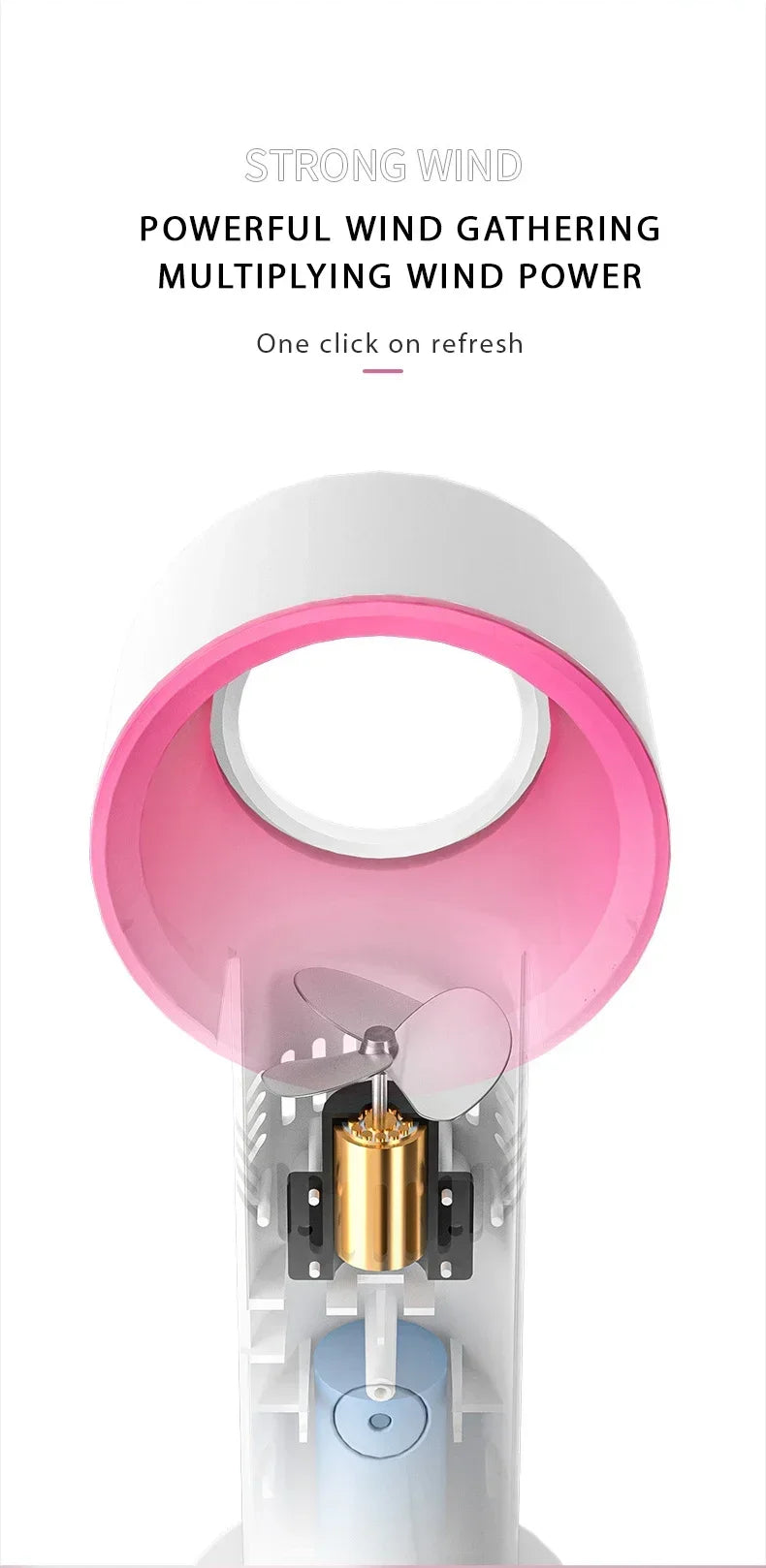 منفاخ رموش محمول بدون شفرات من Luxuryglow قابل لإعادة الشحن بمنفذ USB لتجفيف الرموش بسرعة
