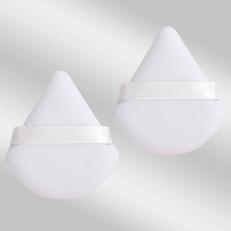 LuxuryGlow 2PCS Triangle Velvet Powder Puff – Soft Reusable Makeup Blender for Flawless Foundation Application